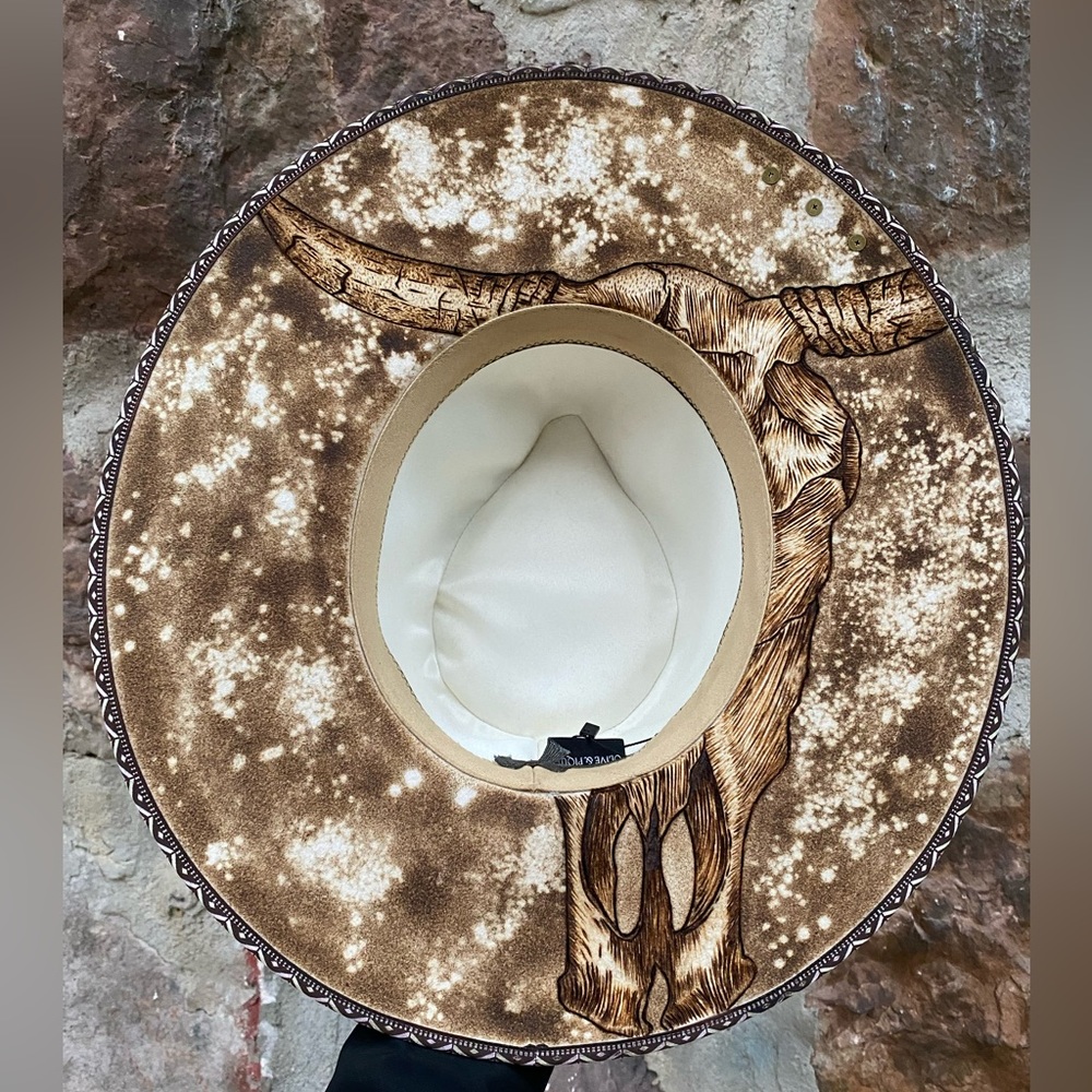 Nwt OS Olive & Pique Hand burned hat